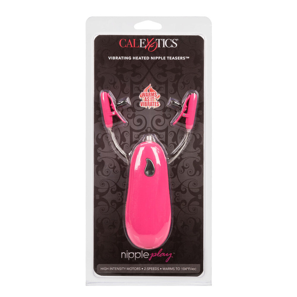 Heated Vibrating Nipple Teasers Pink | Nipple Vibrator | CalExotics | Bodyjoys