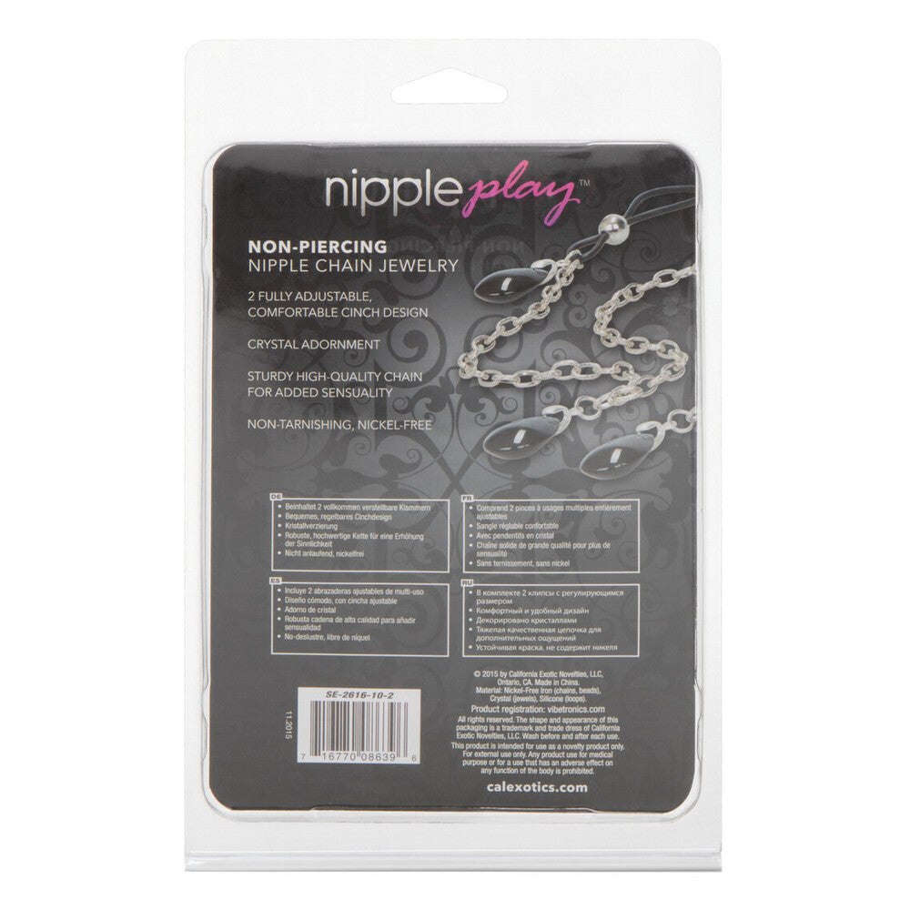 Nipple Play Non Piercing Nipple Chain Jewellery Onyx | Nipple Clamps | CalExotics | Bodyjoys