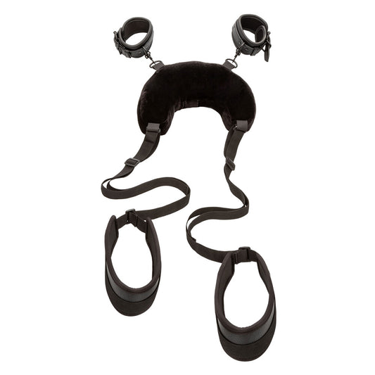 Nocturnal Sex Position Strap With Pillow Black | Wrist & Ankle Restraint | CalExotics | Bodyjoys