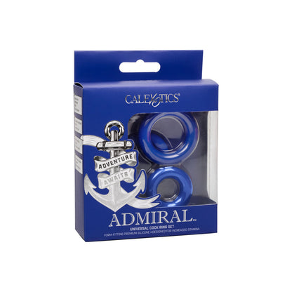 Admiral Universal Cock Ring Set Blue 3 Pieces | Cock Ring Set | CalExotics | Bodyjoys