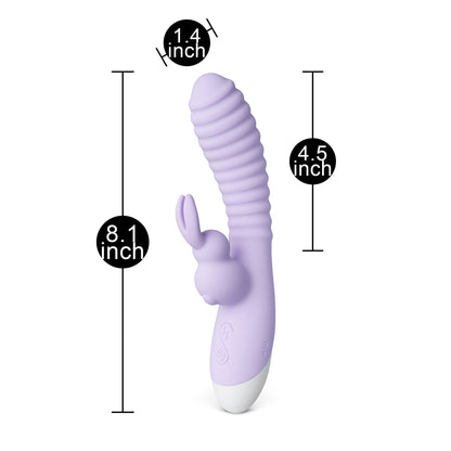 Ribbed Rabbit Multi-Speed Dual Vibrator Purple | Rabbit Vibrator | Various brands | Bodyjoys