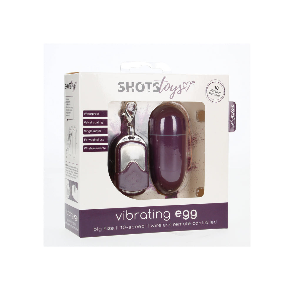 10-Speed Remote Vibrating Egg BIG Purple | Love Egg Vibrator | Shots Toys | Bodyjoys