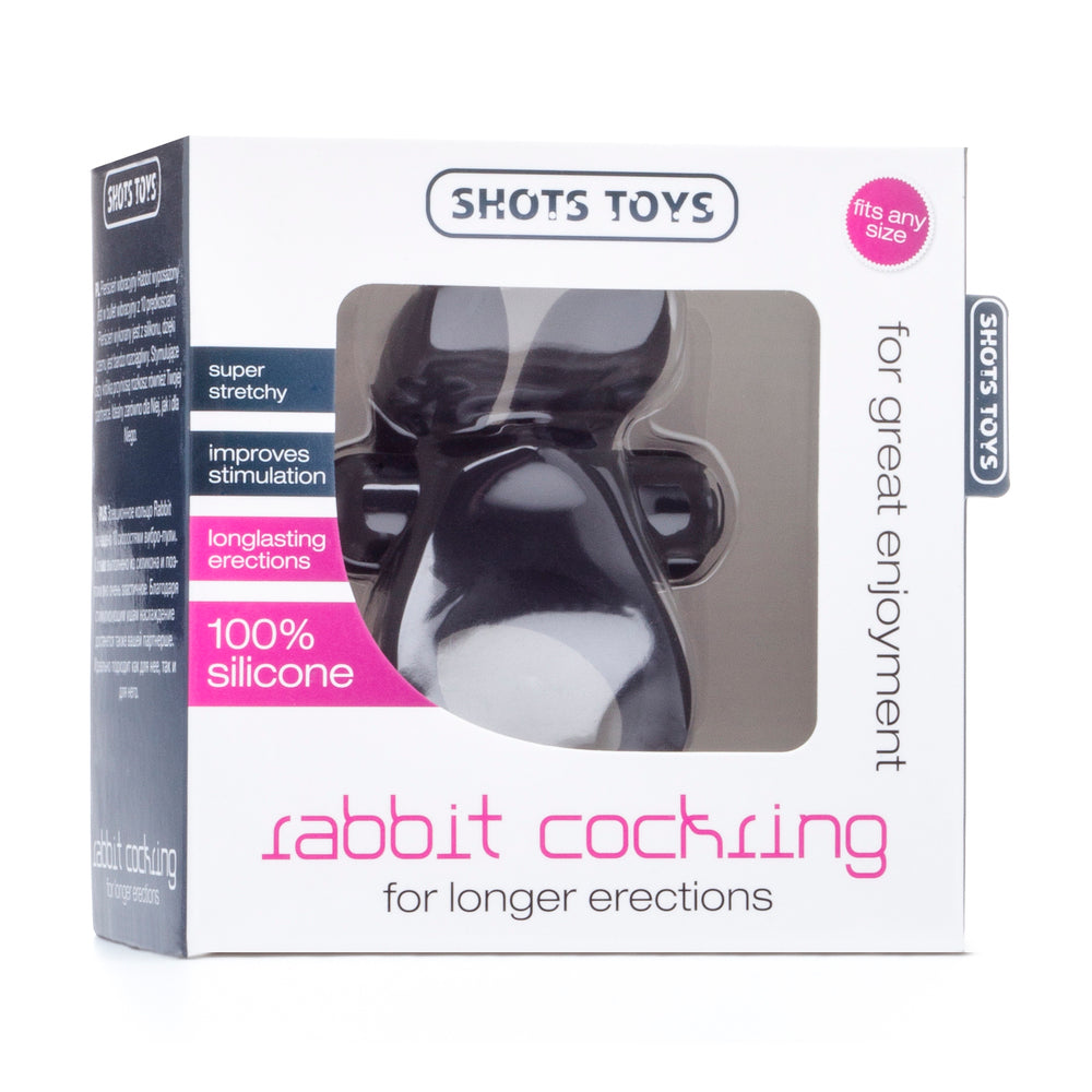 Shots Rabbit Vibrating Cock Ring Black | Vibrating Cock Ring | Shots Toys | Bodyjoys