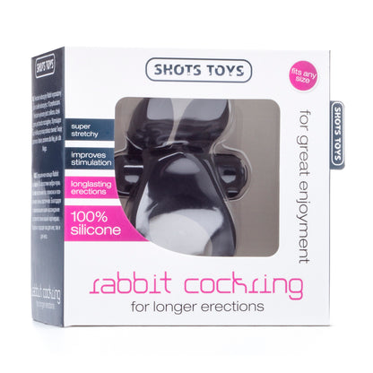 Shots Rabbit Vibrating Cock Ring Black | Vibrating Cock Ring | Shots Toys | Bodyjoys