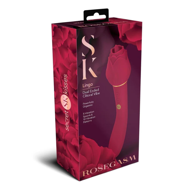 Rosegasm Secret Kisses Lingo Dual-Ended Clitoral Vibe | Clitoral Vibrator | Rosegasm | Bodyjoys