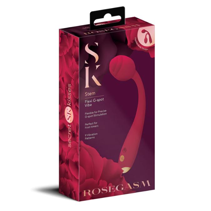 Secret Kisses Rosegasm Stem Flexi G-Spot Rose Vibrator | G-Spot Vibrator | Secret Kisses | Bodyjoys