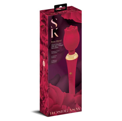 Rosegasm Secret Kisses Rose Wand With Tongue Stimulator | Massage Wand Vibrator | Rosegasm | Bodyjoys