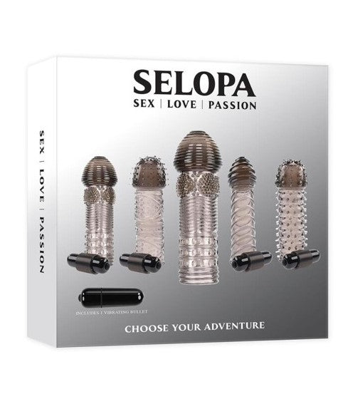 Selopa Choose Your Adventure Vibrating Penis Sleeves 5 Pieces | Penis Sheath | Evolved Novelties | Bodyjoys