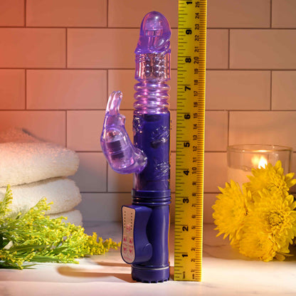 Selopa Bunny Thruster Vibrator Purple | Thrusting Vibrator | Evolved Novelties | Bodyjoys