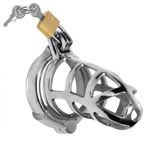 Master Series Detained Stainless Steel Chastity Cage | Chastity Cage | Master Series | Bodyjoys