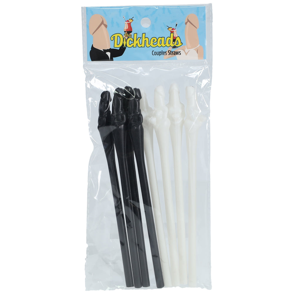 The Dickheads Hen Party Couples Straws Black And White | Novelty Toy | Shots Toys | Bodyjoys