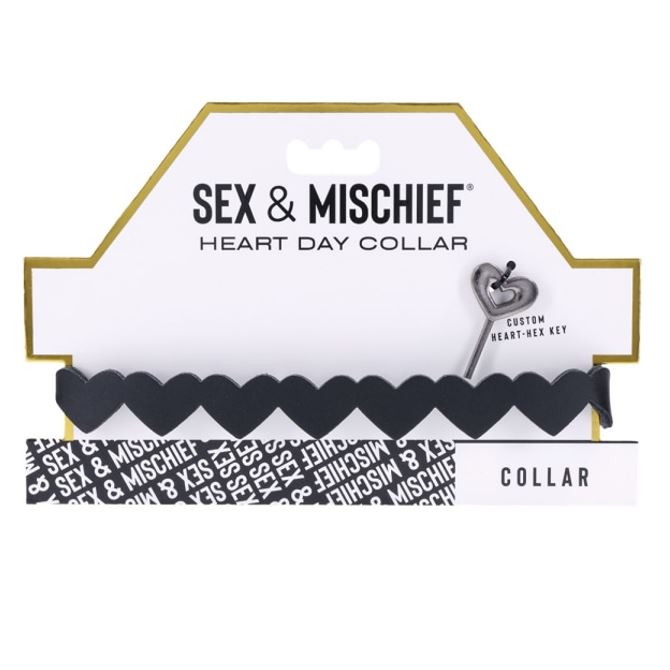 Sex And Mischief Heart Day Collar | Bondage Collars & Leads | Sportsheets | Bodyjoys