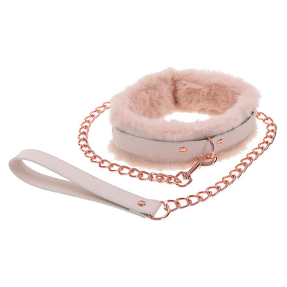 Sex And Mischief Bondage Fur Collar And Leash Pink | Bondage Collars & Leads | Sportsheets | Bodyjoys