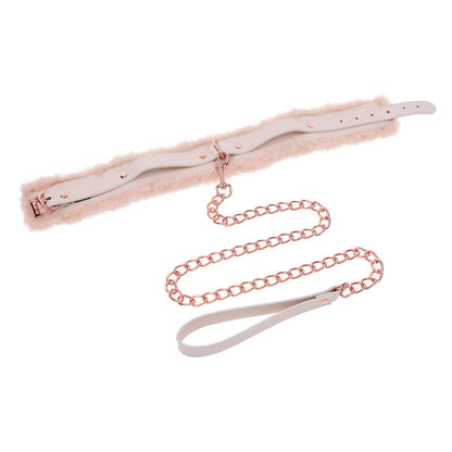 Sex And Mischief Bondage Fur Collar And Leash Pink | Bondage Collars & Leads | Sportsheets | Bodyjoys