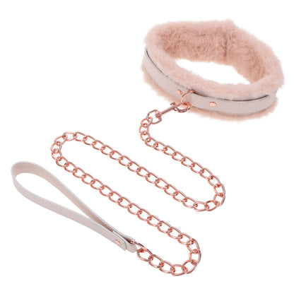 Sex And Mischief Bondage Fur Collar And Leash Pink | Bondage Collars & Leads | Sportsheets | Bodyjoys