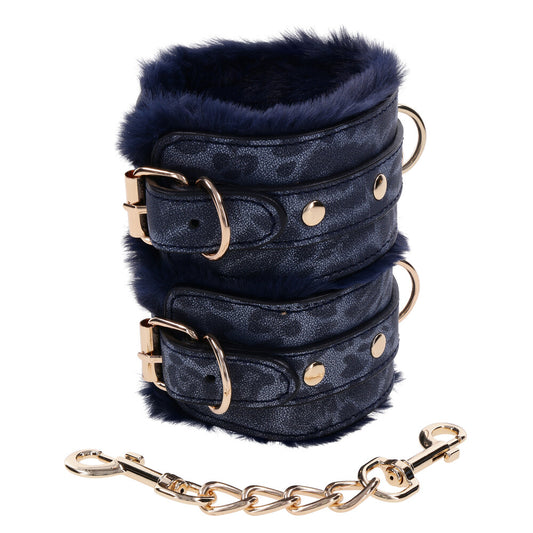 Sportsheets Cougar Faux Fur Handcuffs Navy