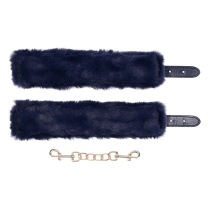 Sportsheets Cougar Faux Fur Handcuffs Navy