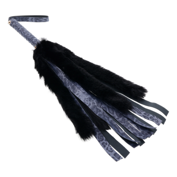 Sportsheets Cougar Faux Fur Flogger Navy
