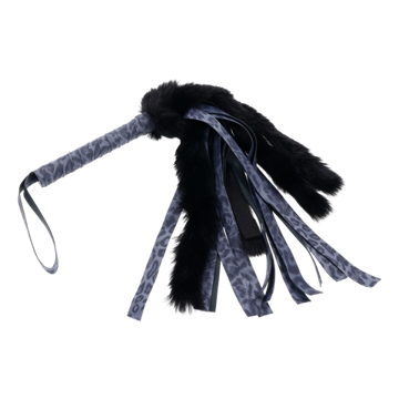 Sportsheets Cougar Faux Fur Flogger Navy