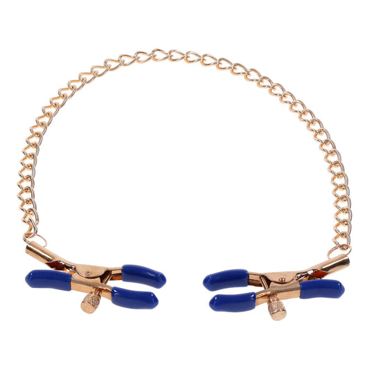 Sportsheets Cougar Chained Nipple Clamps Gold