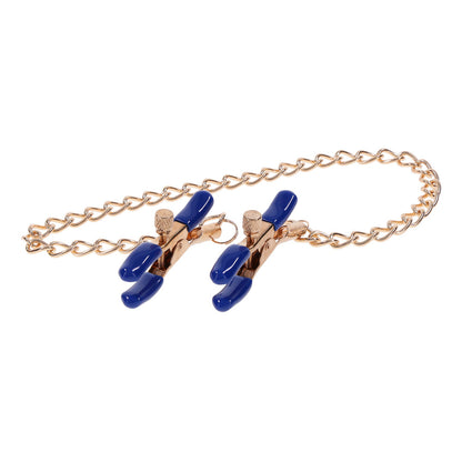Sportsheets Cougar Chained Nipple Clamps Gold