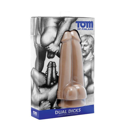 Tom Of Finland Dual Dicks Double Dildo 7 Inch Beige | Large Dildo | XR Brands | Bodyjoys
