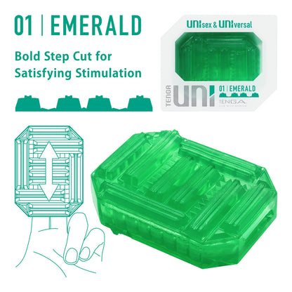 Tenga UNI 01 Emerald Stimulation Sleeve Green | Male Masturbator | Tenga | Bodyjoys