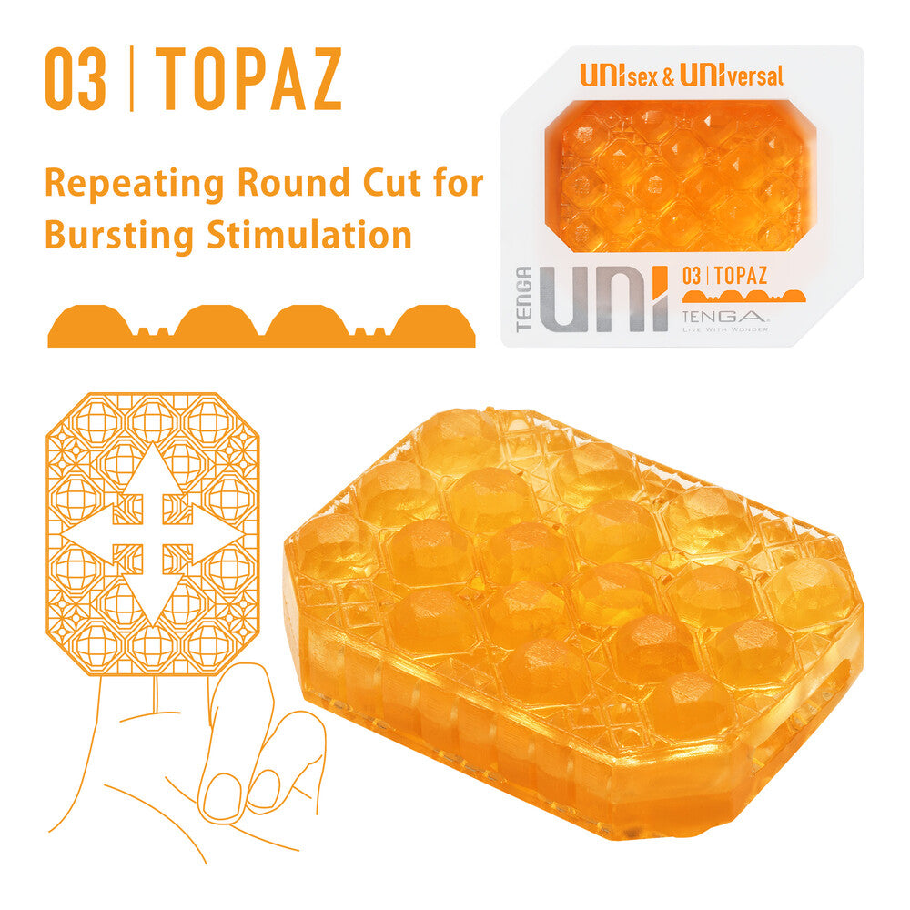 Tenga UNI 03 Topaz Stimulation Sleeve Orange | Male Masturbator | Tenga | Bodyjoys