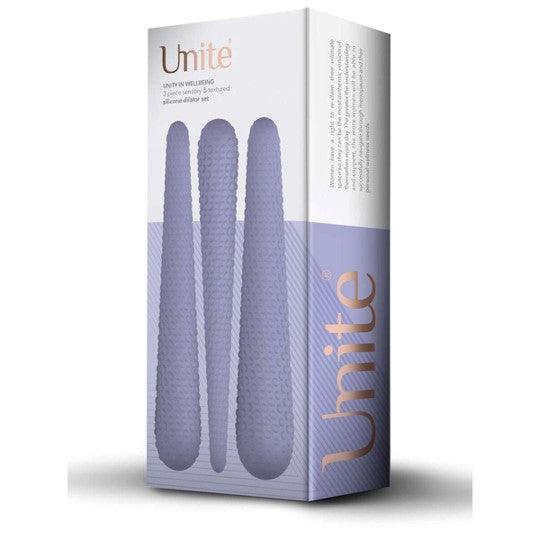 Rocks Off Unite Textured Silicone Dilator Set 3 Pieces Purple | Female Dilators | Rocks-Off | Bodyjoys