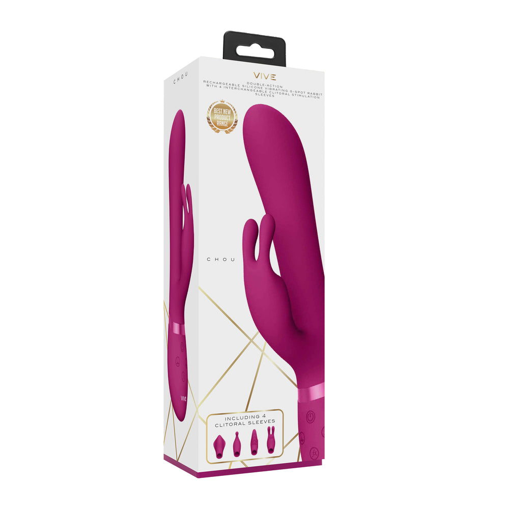 Vive Chou Double Action Interchangeable Rabbit Vibrator Pink | Rabbit Vibrator | Shots Toys | Bodyjoys