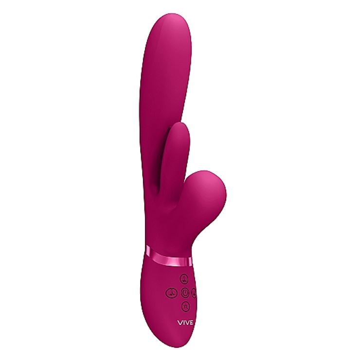 Vive Kura Thrusting Triple-Action G-Spot And Clit Stimulator Pink | Thrusting Vibrator | Shots Toys | Bodyjoys