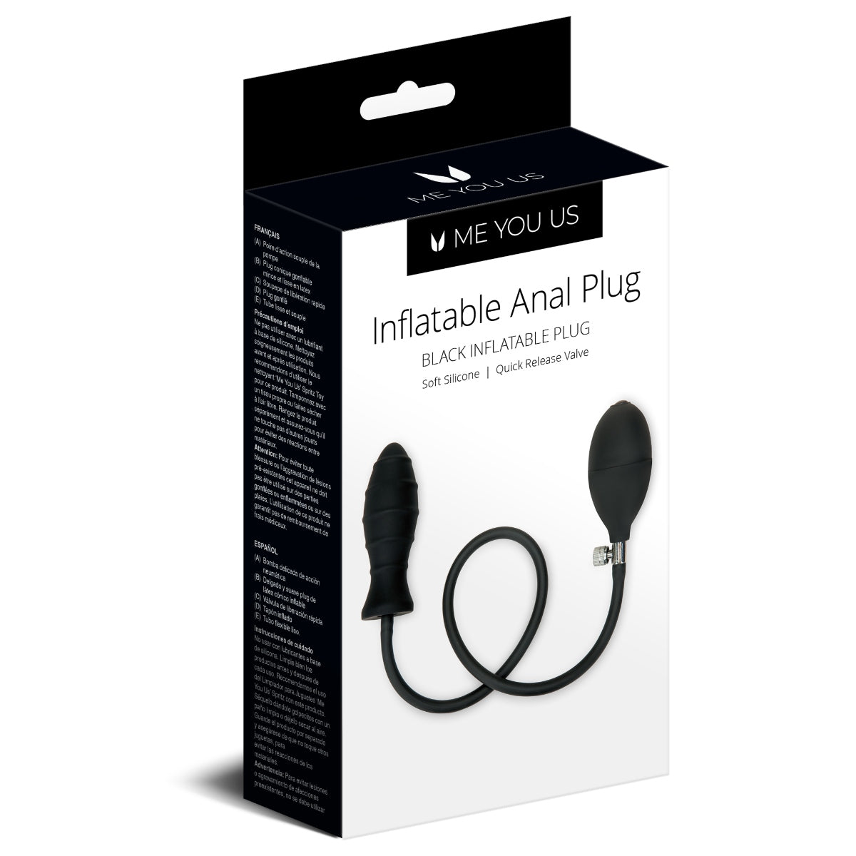 Me You Us Inflatable Ribbed Anal Plug Black | Inflatable Butt Plug | Me You Us | Bodyjoys