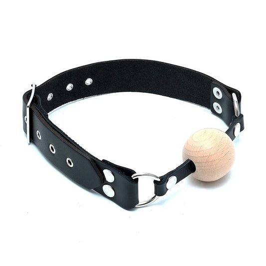 Leather Gag With Wooden Ball | Bondage Gag | Rimba | Bodyjoys