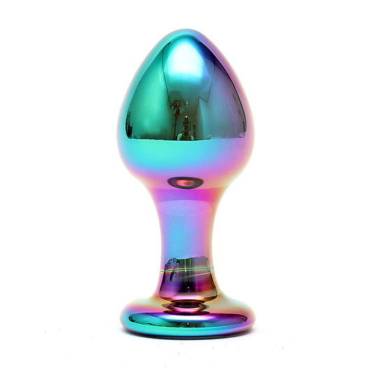 Sensual Multi-Coloured Glass Melany Butt Plug | Glass Butt Plug | Rimba | Bodyjoys
