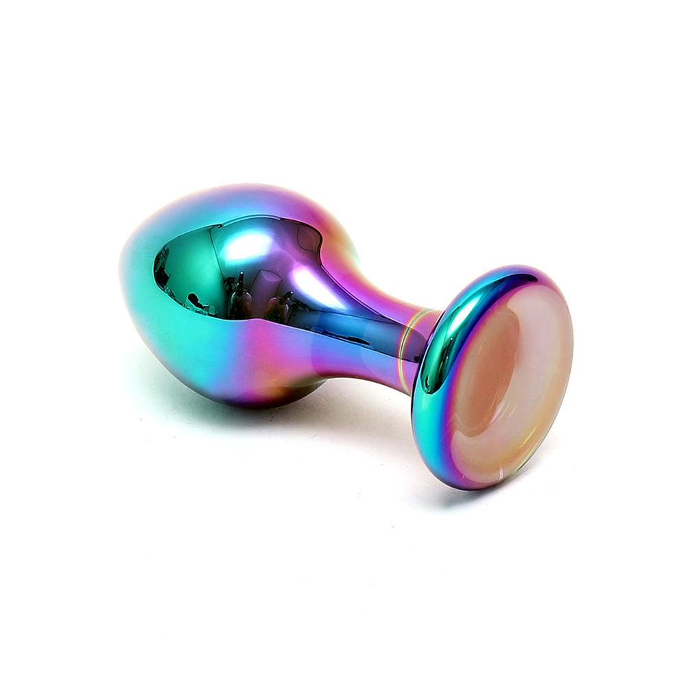 Sensual Multi-Coloured Glass Melany Butt Plug | Glass Butt Plug | Rimba | Bodyjoys