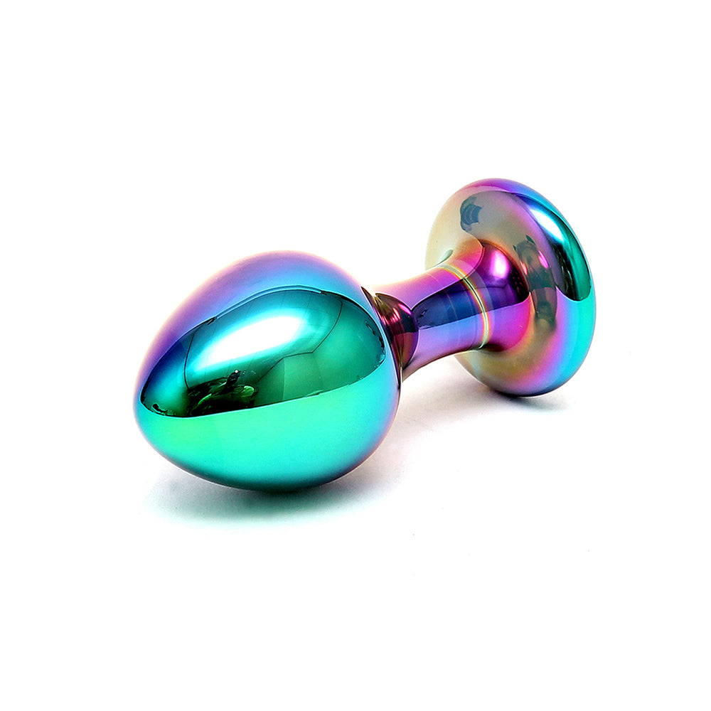 Sensual Multi-Coloured Glass Melany Butt Plug | Glass Butt Plug | Rimba | Bodyjoys