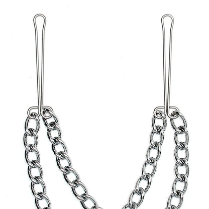 Silver Nipple Clamps With Double Chain | Nipple Clamps | Rimba | Bodyjoys