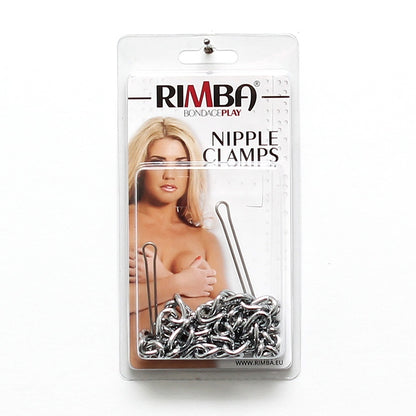 Silver Nipple Clamps With Double Chain | Nipple Clamps | Rimba | Bodyjoys