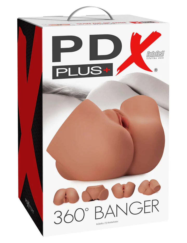 PDX Plus 360 Banger Masturbator Brown | Realistic Butt Masturbator | Pipedream | Bodyjoys