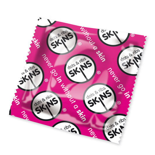 Skins Condoms Dots And Ribs 4 Pack | Ribbed Condom | Skins | Bodyjoys