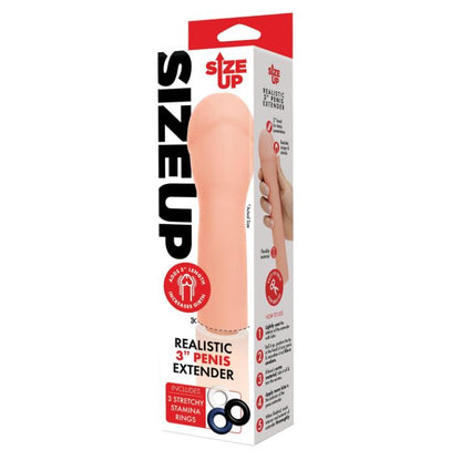 Size Up Extra Realistic 3 Inch Penis Extender Sleeve Flesh | Penis Sheath | Size Up | Bodyjoys