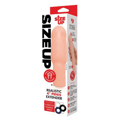 Size Up Extra Realistic 4 Inch Penis Extender Sleeve Flesh | Penis Sheath | Size Up | Bodyjoys