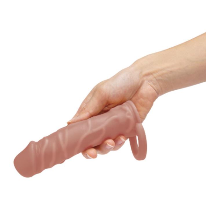 Size Up Realistic 1 Inch Penis Extender With Ball Loop Tan | Penis Sheath | Size Up | Bodyjoys