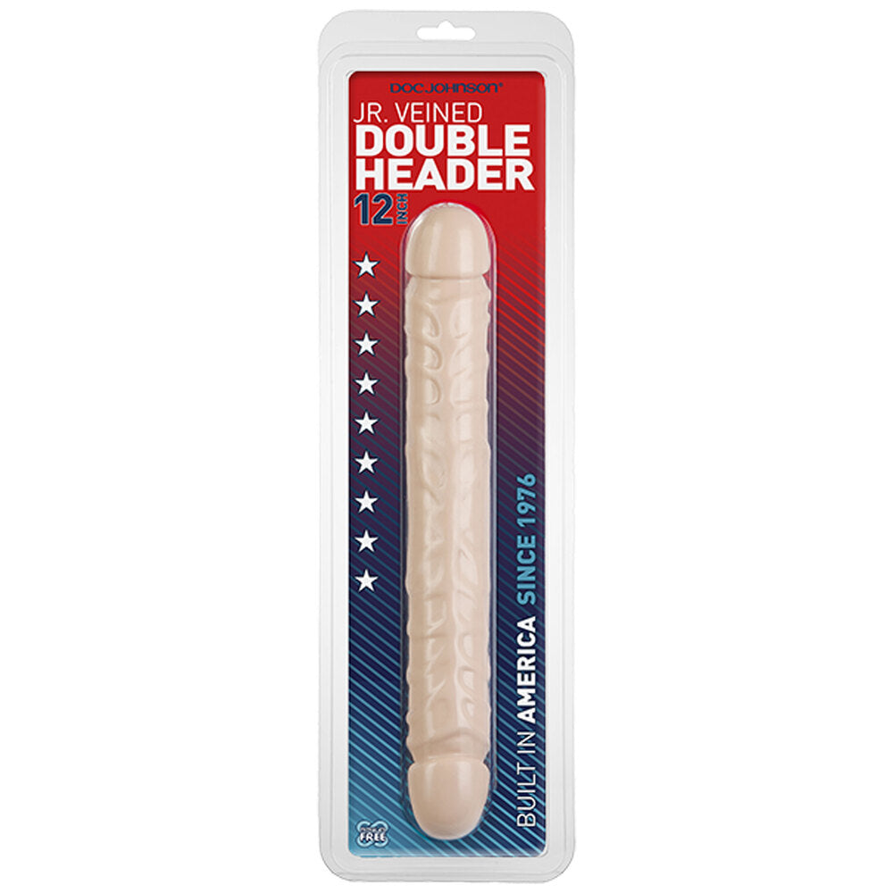 Double Header 12 Inch Jr Veined Dong | Double-Ended Dildo | Doc Johnson | Bodyjoys