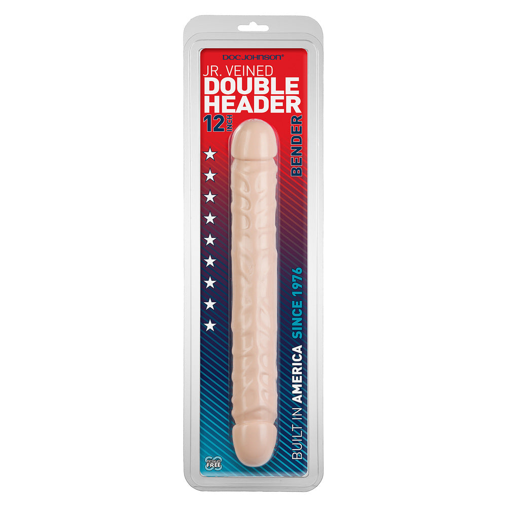 Double Header 12 Inch Jr Veined Bender Dong | Double-Ended Dildo | Doc Johnson | Bodyjoys