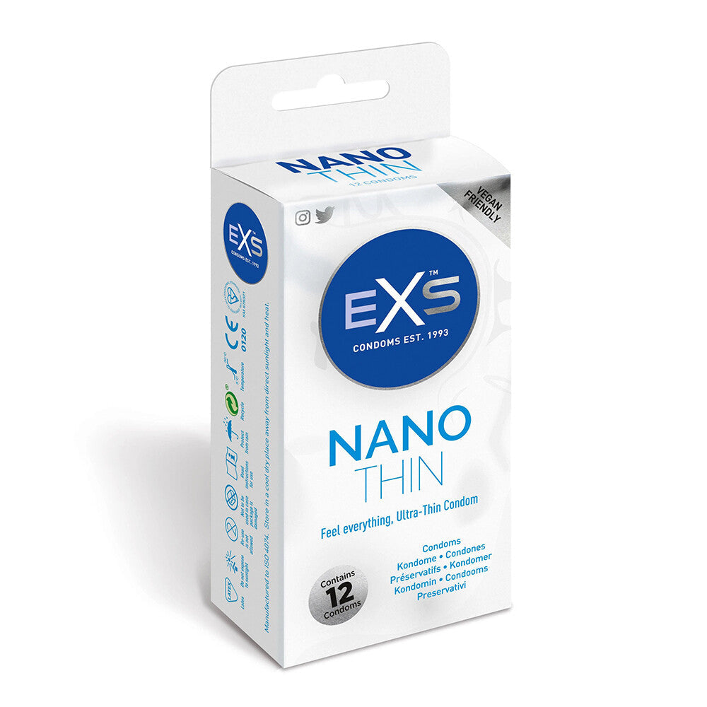 EXS Nano Thin Condoms 12 Pack | Extra Thin Condom | EXS Condoms | Bodyjoys