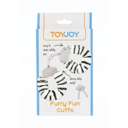 ToyJoy Furry Fun Handcuffs Zebra | Bondage Handcuffs | ToyJoy | Bodyjoys