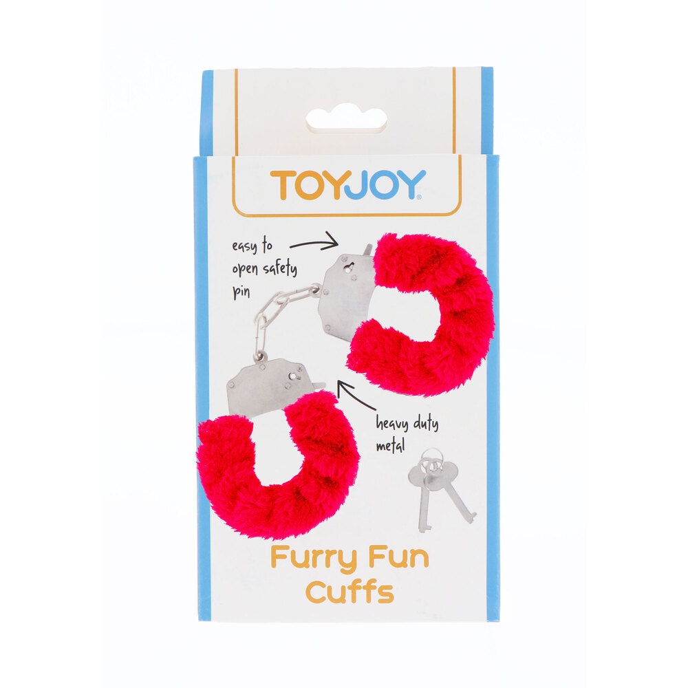 ToyJoy Furry Fun Handcuffs Red | Bondage Handcuffs | ToyJoy | Bodyjoys