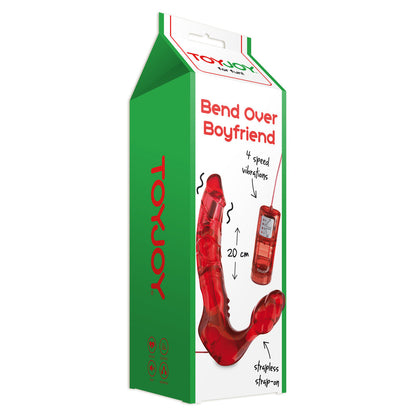 ToyJoy Bend Over Boyfriend Vibrating Strapless Strap-On Red | Strapless Strap-On | ToyJoy | Bodyjoys