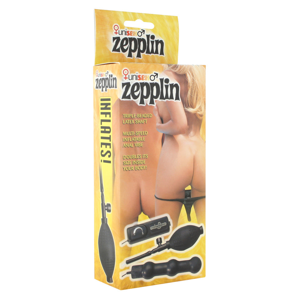 Zepplin Unisex Inflatable Vibrating Anal Wand Black | Anal Vibrator | Seven Creations | Bodyjoys